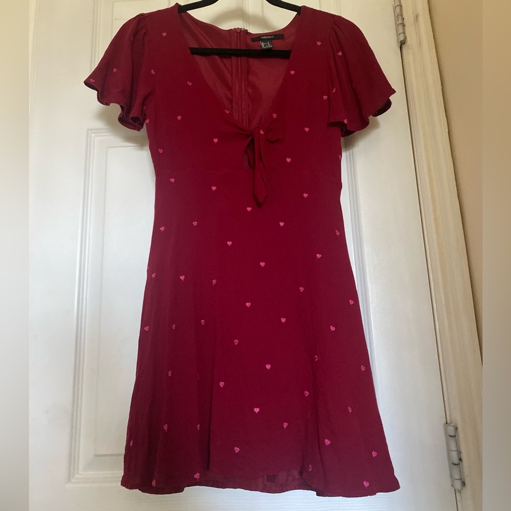 Red Dress with Pink Heart Polkadots